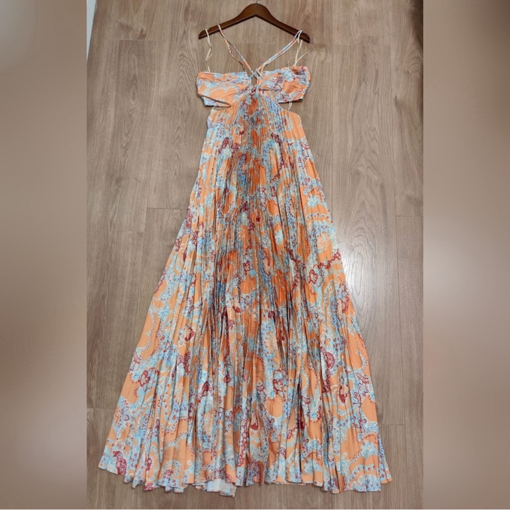 A.L.C. Moira Satin Pleated Dress